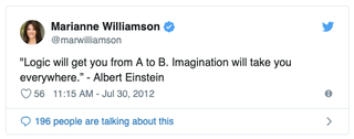 Illustration for article titled Marianne Williamson Loves Spreading Fake Quotes From Albert Einstein